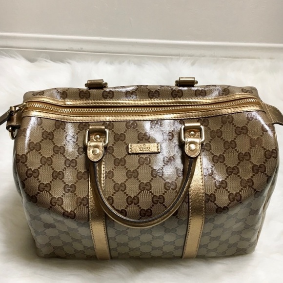 Gucci Handbags - GUCCI BOSTON JOY PEWTER BROWN COATED BRONZE BAG